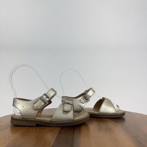 Little Kids Girls Stride Rite Alina Silver Leather Strappy Sandals Shoes Size 10